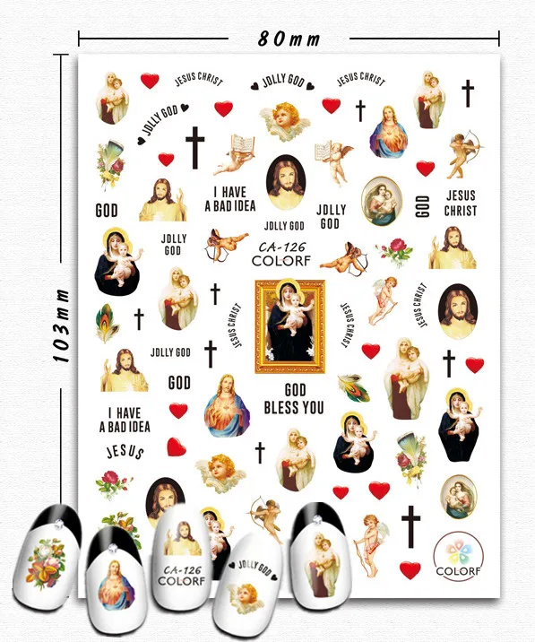 Новейшая CA-126 Иисуса 3d наклейка для ногтей штамповка экспорт из Японии дизайн украшения из страз