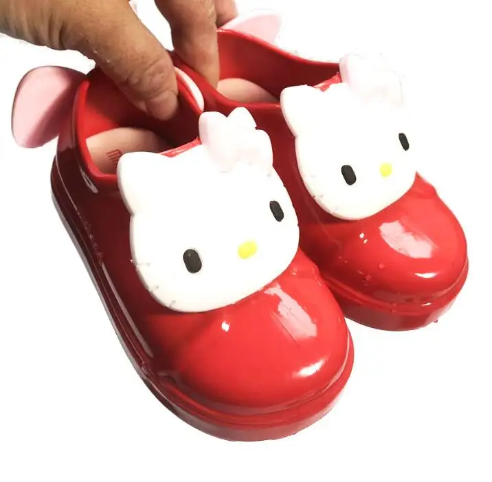 Стиль hello kitty пластиковые сандалии для девочек дышащая детская обувь детские сандалии