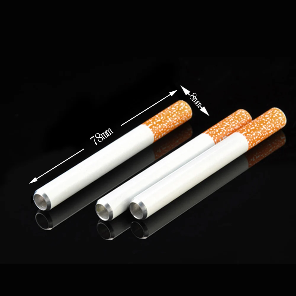 

170Pcs/lot Wholesale Smoking Herb Accessories Cigarette Shape Metal Pipe Portable Smoke Tobacco Pipes For Grinder tubo