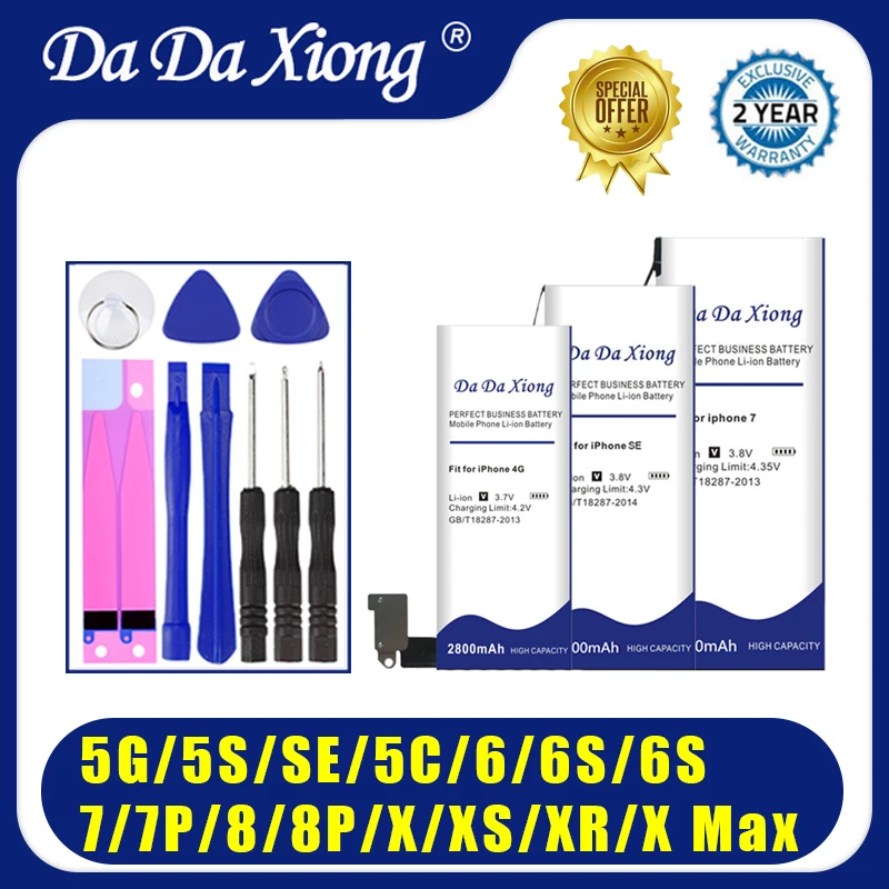 

high capacity mobile phone battery for apple iphone 4 4S 5 5S 5C SE 6 6S 7 8 Plus X XR XS Max battery durable batteries