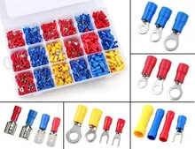 255pcs/Set Assorted Crimp Terminals Insulated Seal Electrical Wire Connectors Butt Spade Ring Fork Set Crimp Terminal Connector