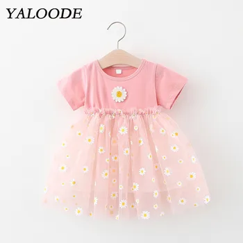 

YALOODE Baby Girl Dress 2020 New Summer Tulle Embroidery Dress Newborn Baby Mesh Dresses Infant Baby Girl Clothes For 0-3T