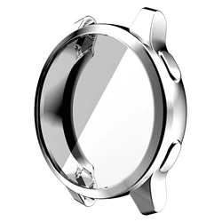 Premium TPU Soft Screen Protector Case with Frame - Protective Bumper Cover - Vivoactive 4 (Silver)