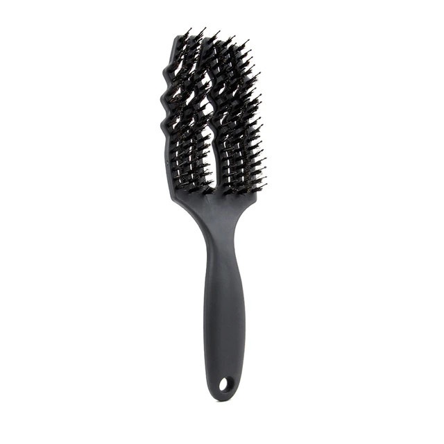 STYTON Hair Comb Women's Straightening Brush Anti Static Massage Scalp Hair Brush Curly Styling Tool Hairdressing Products Bristle Black