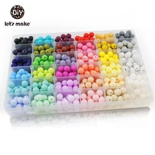 Best Price Let's Make 10pcs Silicone Beads 15mm Silicone Beads BPA Free Baby Teether Round Beads Food Grade Beads DIY Beads