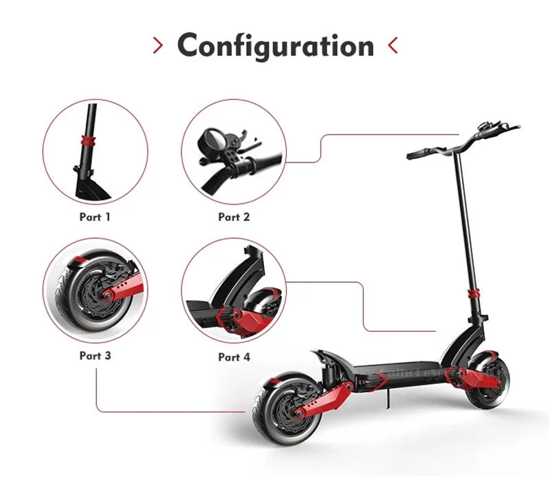 Daibot Off Road Electric Scooter 2 Wheel Electric Scooters Double Drive 1000W 10 inch 52V 65KMH Adult Electric Kick Scooter (20)