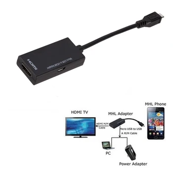 

MHL Micro USB to HDMI A A/V TV Adapter Short Cable for LG HTC Sony SamSung HDTV