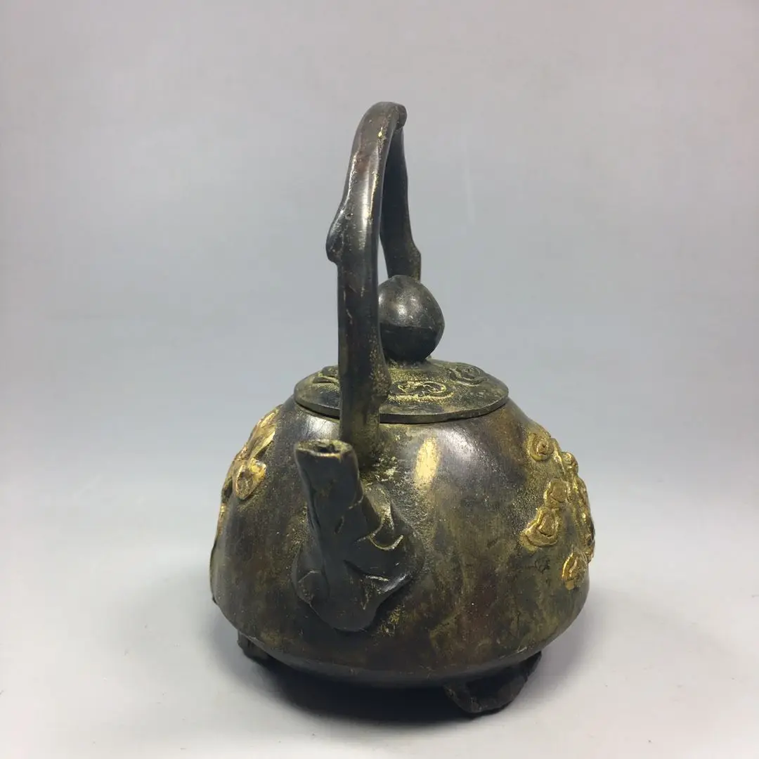 

Винный горшок из чистой меди, китайская коллекция старой меди