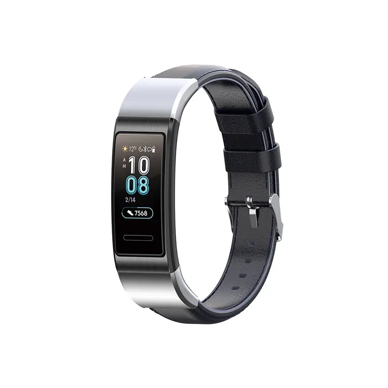 Ремешок для часов для huawei Band 3/Band 3 Pro/TER-B09/TER-B29 кожаный браслет - Цвет: Розовый песок