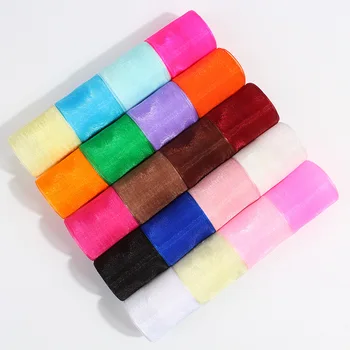 

10 meters/roll Organza Ribbon Wholesale gift wrapping decoration Christmas silk ribbons Gift packaging 10/15/20/25/40/50mm Nylon