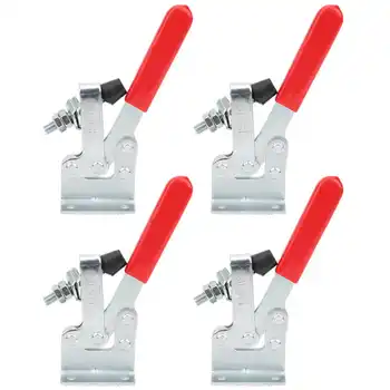 

4Pcs Horizontal Toggle Quick Toggle Clamps Plate Fixed Straight Shank Vertical Grinding Workholding Tools