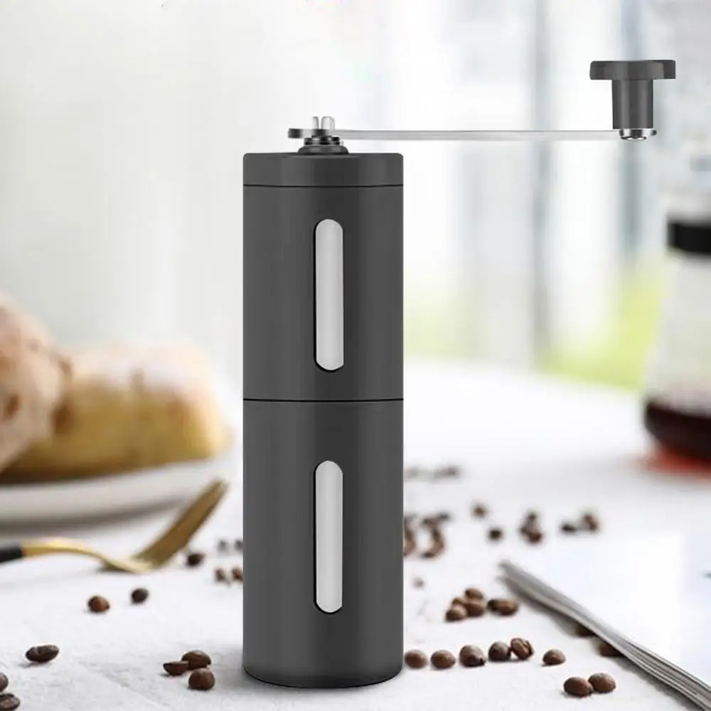 Silver Coffee Grinder Mini Stainless Steel Hand Manual Handmade Coffee Bean Burr Grinders Mill Kitchen Tool Crocus Grinders