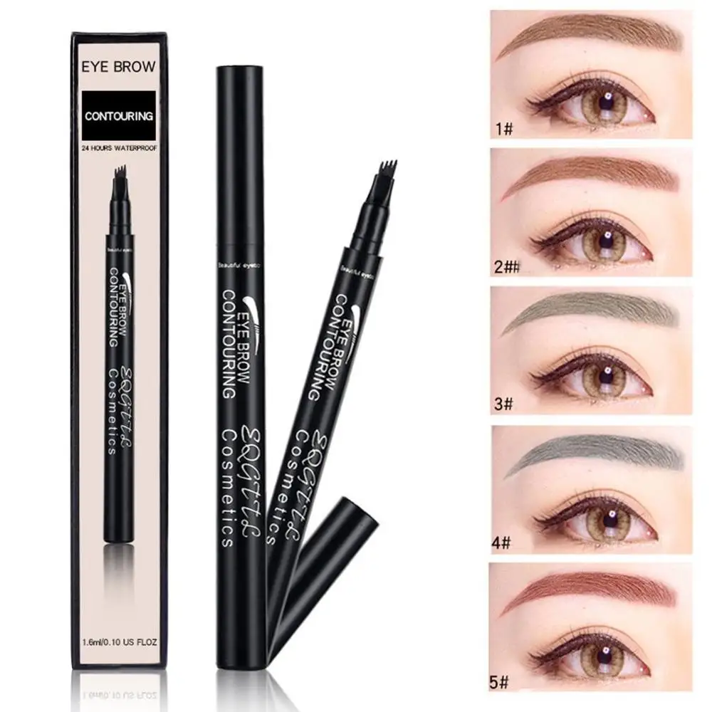 Deals Price for  Lady Four-headed Eyebrow Pencil Liquid Eyebrow Pencil Fine-grained 4 Eyebrow Pencil Waterproof Long