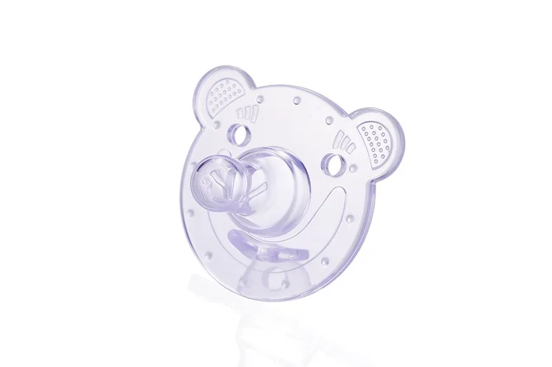 1 шт. молочного детская одежда с рисунком из мультфильма, силиконовая гелевые, на грудь молоко с круглым носком соски-пустышки фиолетовый Медвежонок M-12004