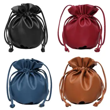 

New Fashion Handbags Skillful Manufacture Casual Leather Drawstring Shoulder Crossbody Bags Women Pure Color Sling Handbag