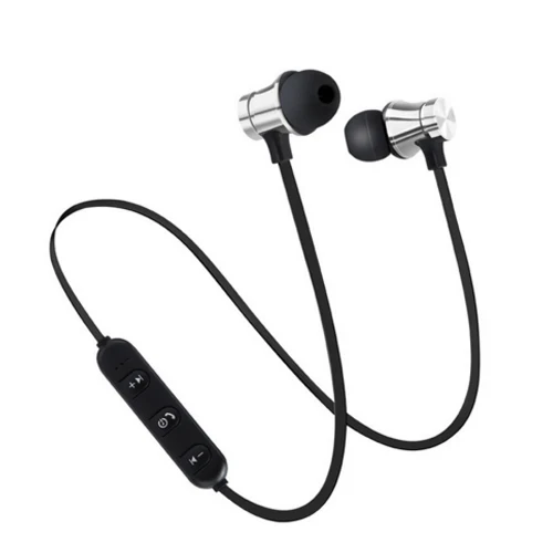 Silver Магнитные беспроводные Bluetooth наушники стерео спортивные водонепроницаемые наушники беспроводные наушники-вкладыши с микрофоном для IPhone 7 samsung - Цвет: Silver