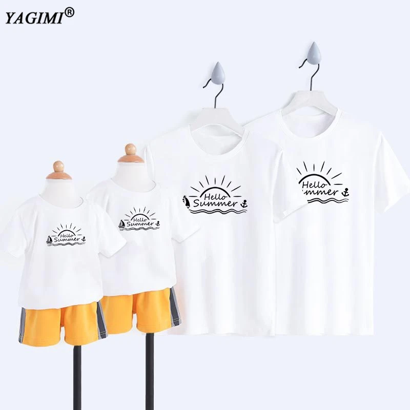 Семейный образ YAGIMI одежда для мамы и дочки семейная Одинаковая Отца Сына парная