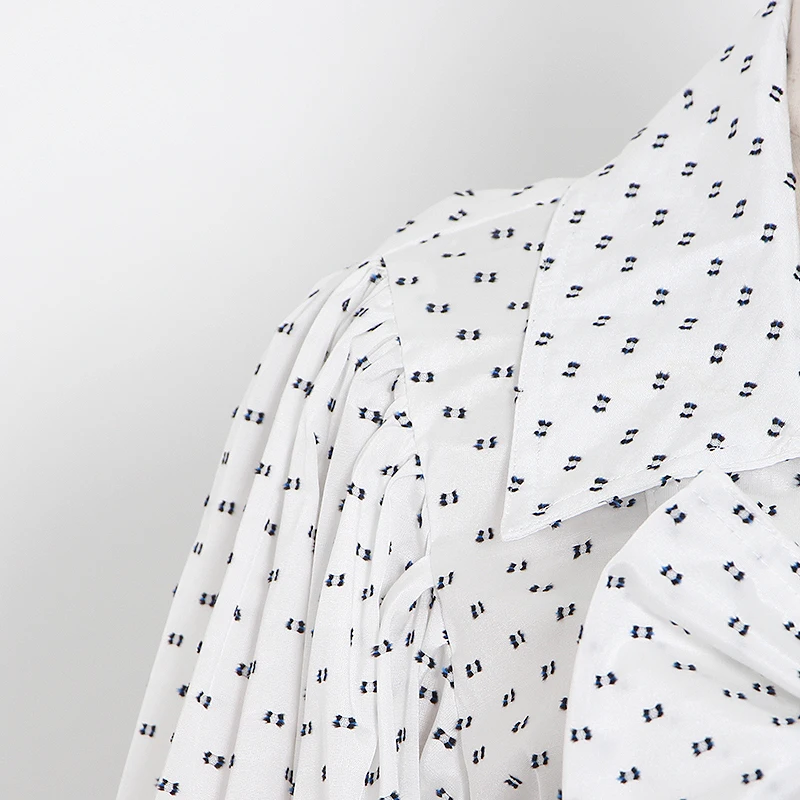 TWOTWINSTYLE Polka Dot Hollow Out Shirt For Women