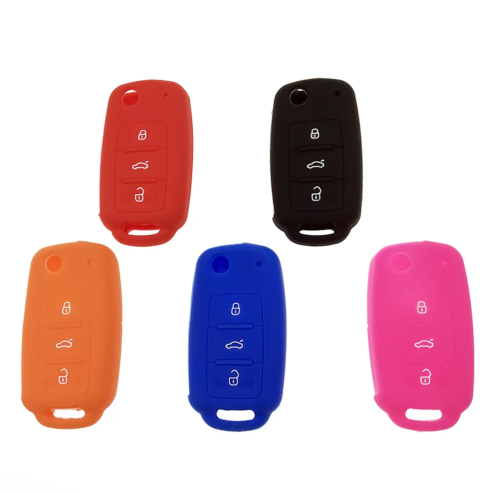 

Silicone Key Case Cover For VOLKSWAGEN polo bora CADDY GTI Rabbit Golf Touareg Beetle Passat B5 B6 B7 Jetta MK5 MK6 Accessories