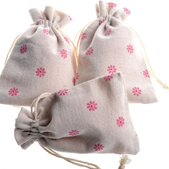 

10pcs Printing Candy Bag Drawstring Pouches Gift Bags Storage Bag Sachet Bag