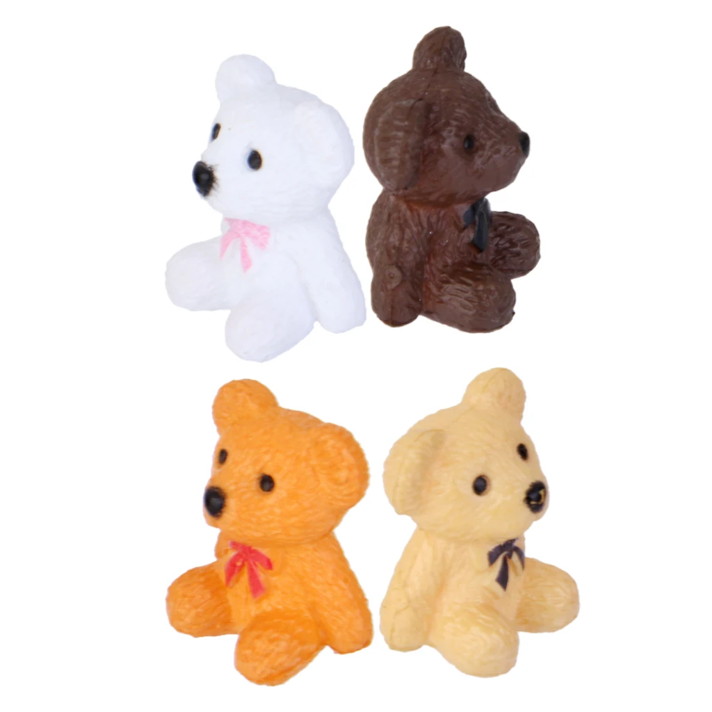 10 Pcs Mini Resin Bear Figure, Micro Landscaping Decor Micro Landscape Ornament Bonsai Craft Miniature Dollhouse Decor 