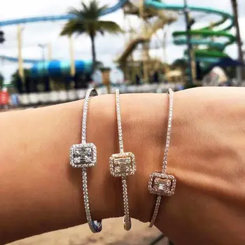 

missvikki 2020 Charm Shiny Stackable Bangle Cuff For Women Wedding Cubic Zircon Crystal CZ Dubai Bracelet Party Jewelry