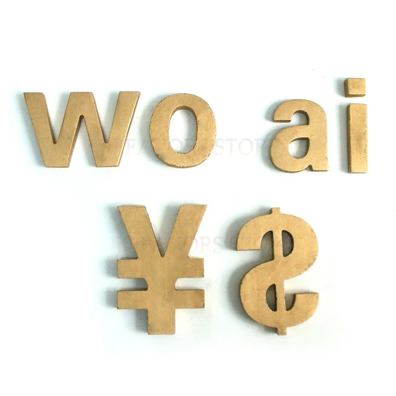 

Free shipping 1pcs Golden cement letters Alphanumeric ornaments can be matched as party home Shop decoration