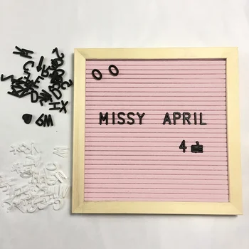 

Felt Letter Board Wooden Frame Changeable Symbols Numbers Characters Message Boards for Home Office MU8669