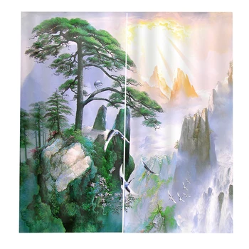

3D Printed Scenic Window Curtain Panels Grommet Curtain Blinds Panels 65x30inch, Home Decor
