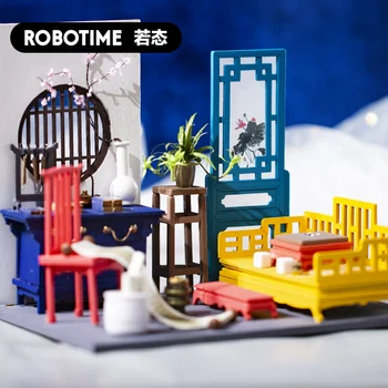 

Valentine's Day Gift Genuine Ancient Style House DIY Handmade Small House Computer Desktop Cute Toy Birthday Gift