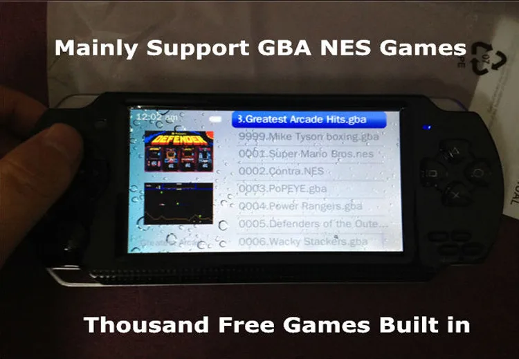 FREE Built-in 5000 games, 8GB 4.3 Inch PMP Handheld Game Player MP3 MP4 MP5 Player Video FM Camera Portable Game Console kids