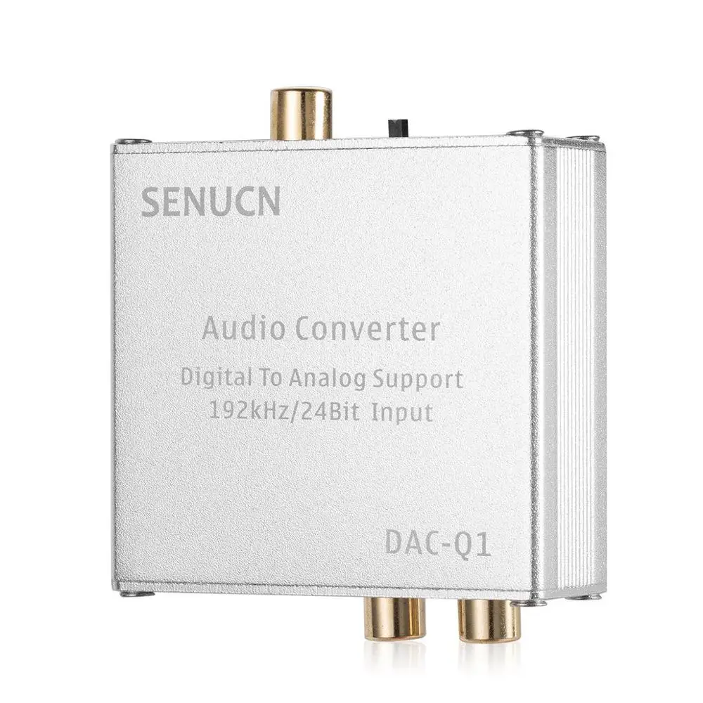 Серебристый Douk аудио цифровой SPDIF Toslink в аналоговый AUX Стерео Аудио L/R RCA адаптер конвертер 192K - Цвет: Серебристый