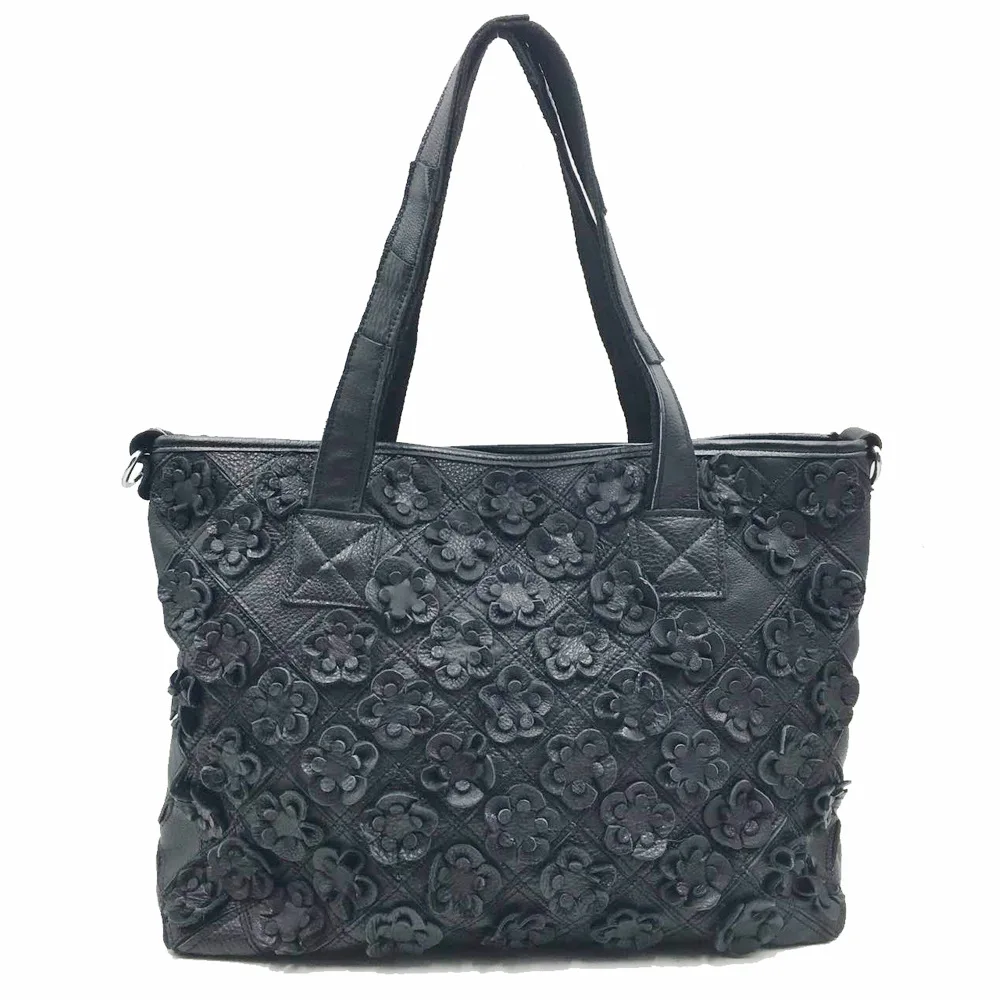 

Real Leather Woman's handbags Flowers Bag Large Capacity Tote Bag Ladies Shoulder Bag Crosssbody bag High Quality 2019New Bag