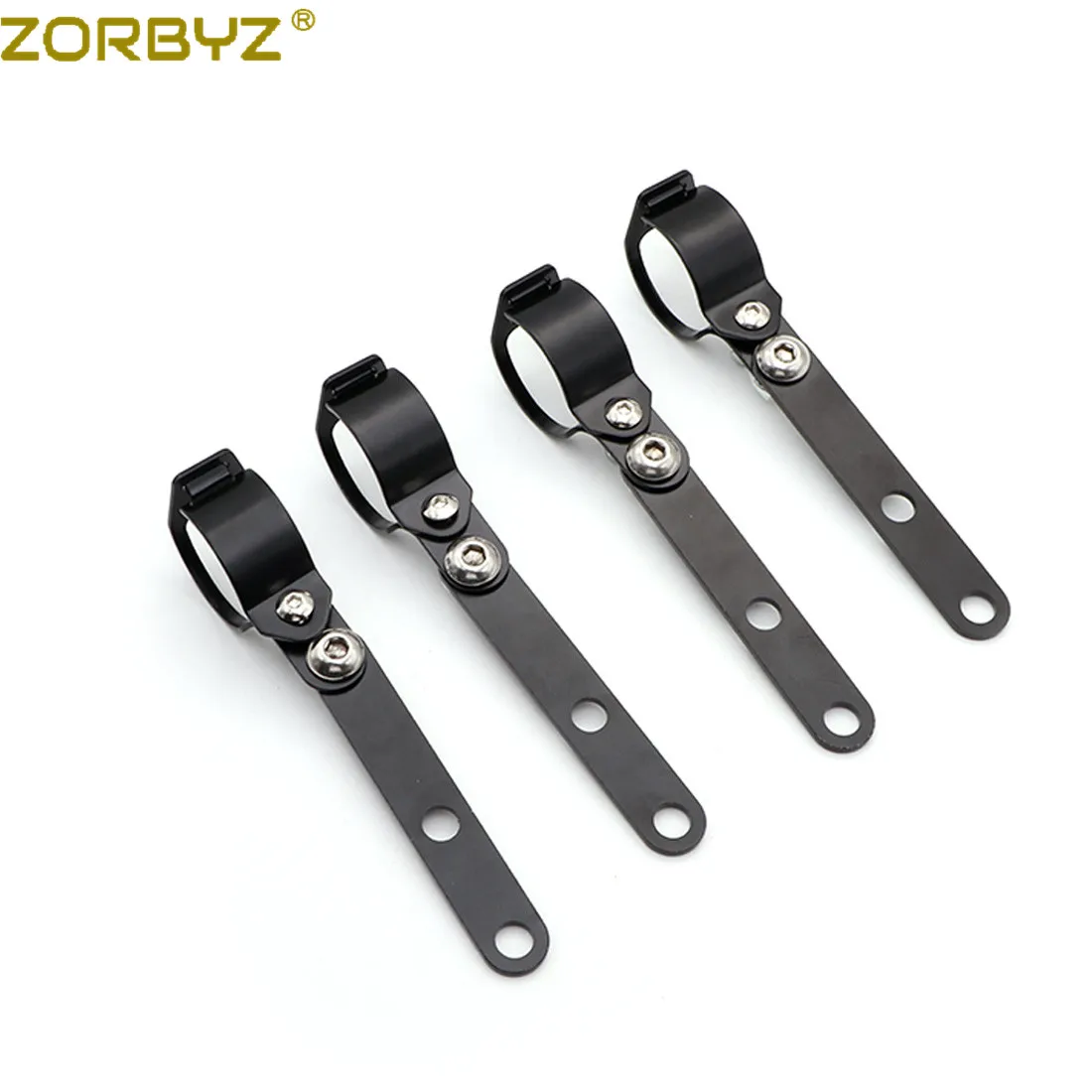 ZORBYZ Motorcycle 41-51mm Black Metal Adjustable Headlight Indicator Mounting Fork Bracket For Cafe Racer Bobber Chopper Custom