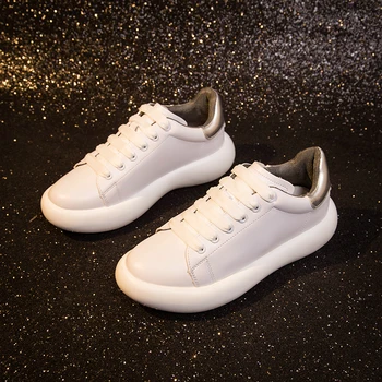 

Women shoes falt bottom net red white female Nice autumn wild platform sneakers casual muffin winter single