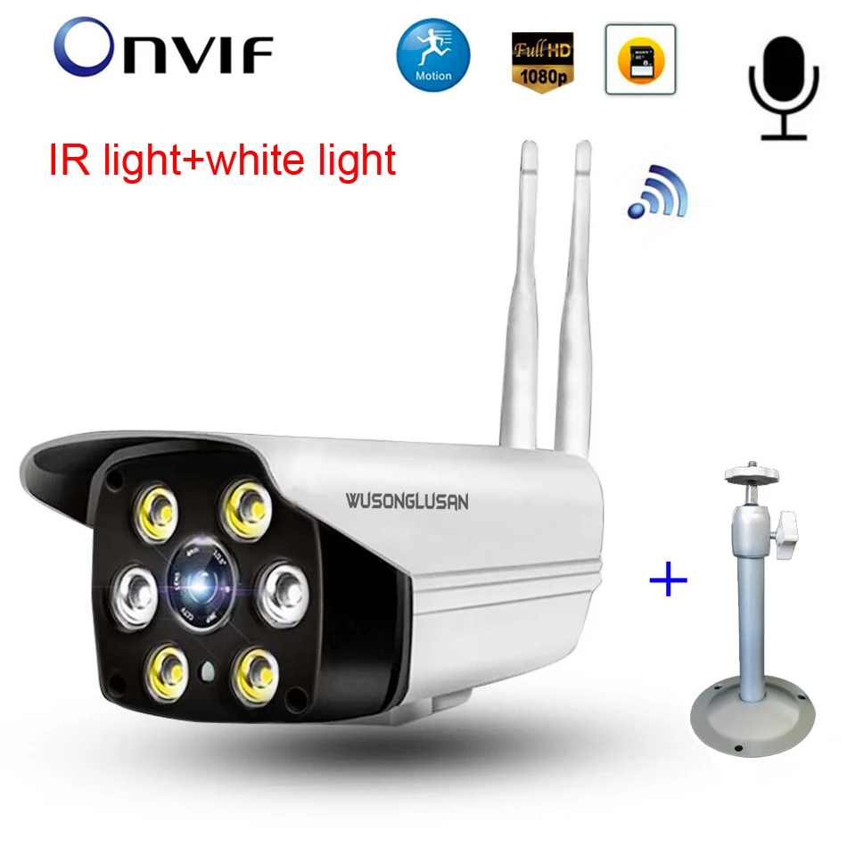 

Wireless IP camera 1080P 720P Wifi IP Bullet Camera Two way Audio Motion Detector SD card Slot for CCTV IP Surveillance Security