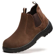 Большие размеры для мужчин; повседневные ботинки для сварки; Рабочая обувь из коровьей замши; рабочие ботинки со стальным носком; рабочие ботильоны; seguridad