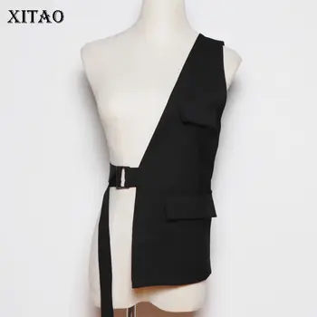 

XITAO Drawstring Waist Solid Cummerbund Women 2020 Autumn Casual Fashion New Style Temperament All Match Women Clothes ZP2842