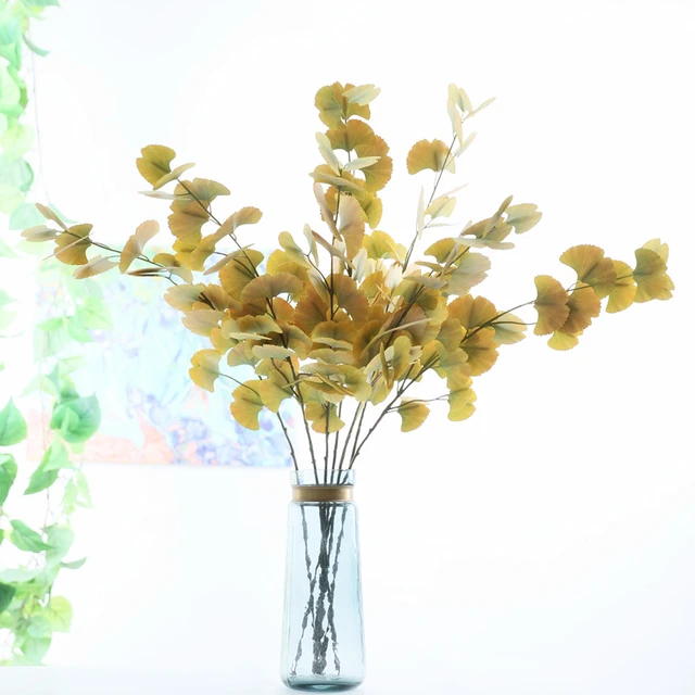 Plants Artificial Leaf Decoration  Ginkgo Leaf Artificial Flower -  Artificial - Aliexpress