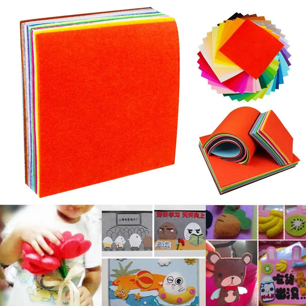 40 шт. нетканый материал DIY игрушки подарок красочные ручной Войлок Ткань полиэстер скатерть квадратный ручной работы для выставки
