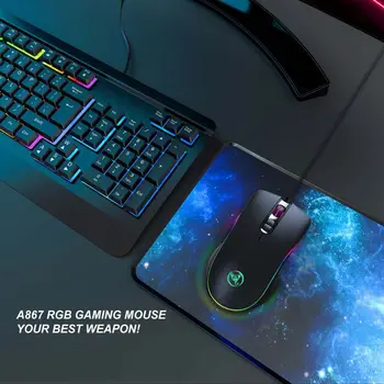 

USB Wired Gaming Mouse RGB Marquee Effect DPI Adjustable Computer Game Mice