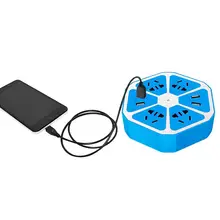 IdealHouse шестигранный многофункциональный 4 usb зарядный порт для домашнего пользования безопасный цветной лимонный штекер