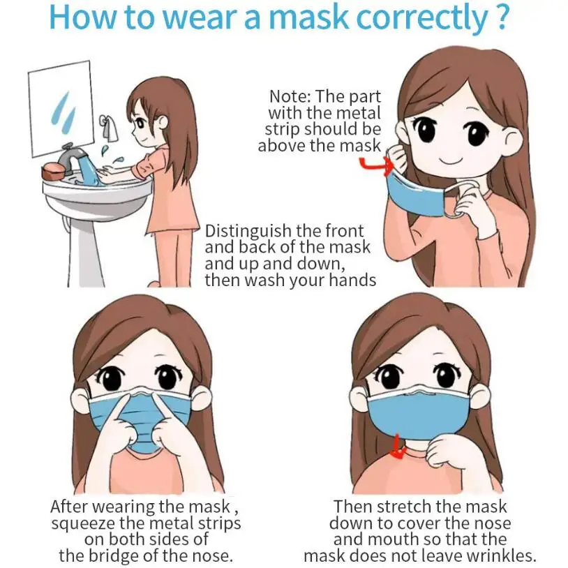 Moledodo 30/50pcs Disposable Adult Dust Mouth Mask Non-woven Pink Print Flower Mask Anti-pollution Disposable Mouth Mask 6