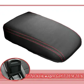 

EIDRAN Black Microfiber Leather Car Armrest Box Cover Accessories For VW Golf 7 MK7 2014-2016
