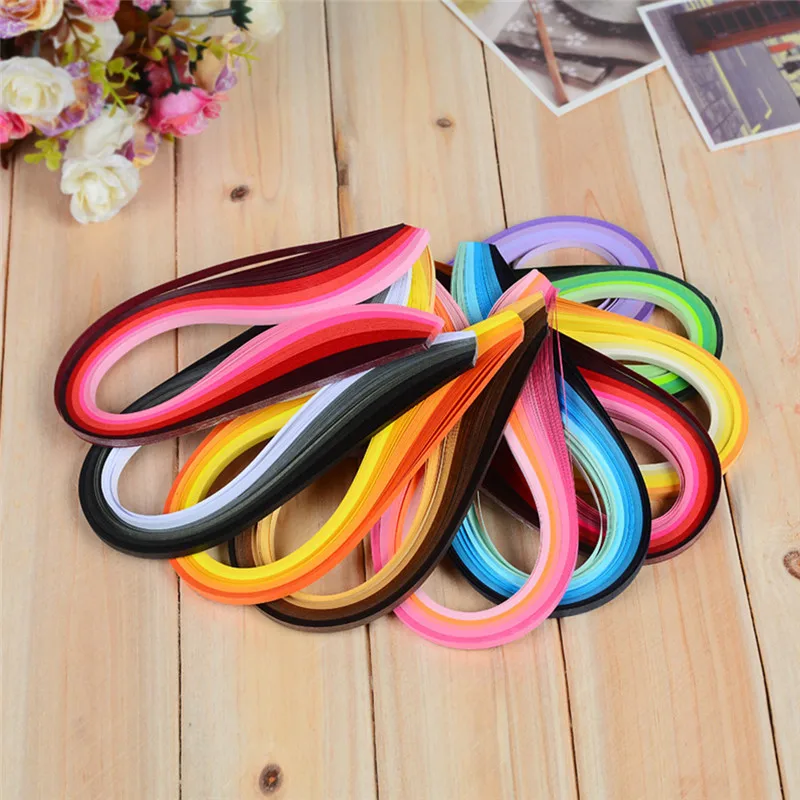 

100PCS/5mm DIY Quilling Paper Mixed-Color Decor Pressure Relief Gift Origami Craft Paper Hand Craft Child Stripes Quilling Paper