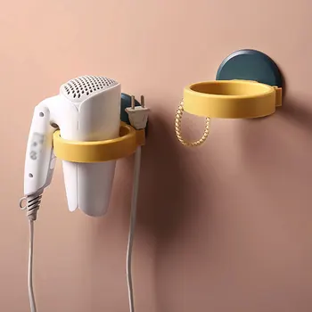 

1pc Hair Dryer Straightener Holder Wall Mounted With Strong Back Glue Hanger Shelf Bathroom Organizer Useful Bathroom Storage