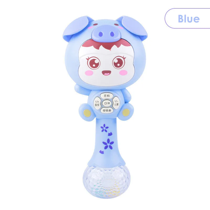 blue Warmom детские погремушки игрушки милые Мультяшные животные ручной Колокольчик погремушка-грызунок для малышей мобильные игрушки Игрушки для развития детей 0-24 месяцев - Цвет: blue
