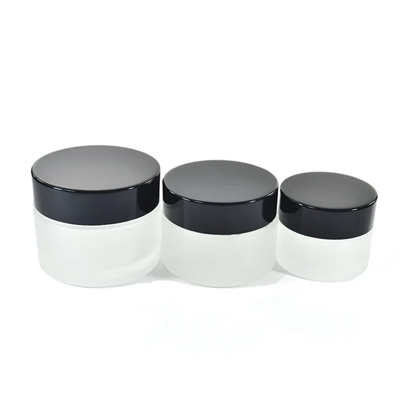 

10pcs 5g 10g 15g 20g 30g 50g Frosted Clear Glass Jar Face Cream Container Cosmetics Packag Face Cream Brown Amber Glass Jars