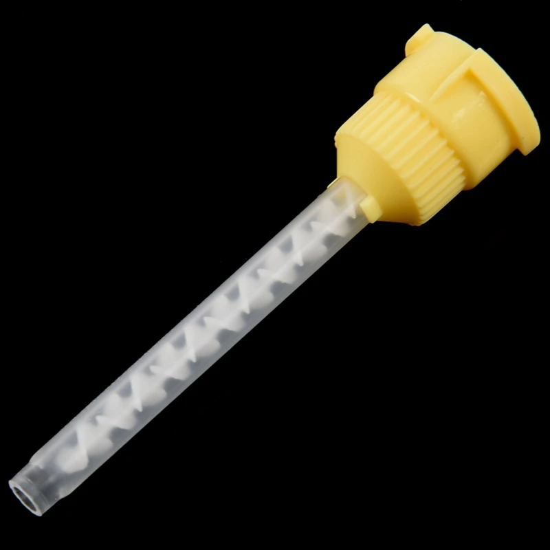 50x Dental Impression Tip Temporary 1: 1 Silicone Rubber, 50X Yellow Tips+Injection Head