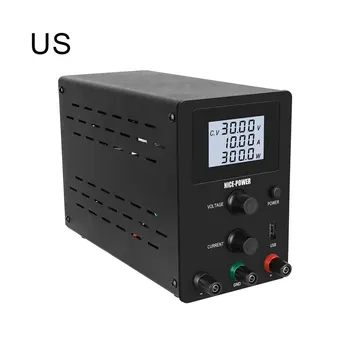 

USB DC Laboratory 30V10A Regulated Lab Power Supply Adjustable Voltage Regulator Stabilizer Switching Bench Source